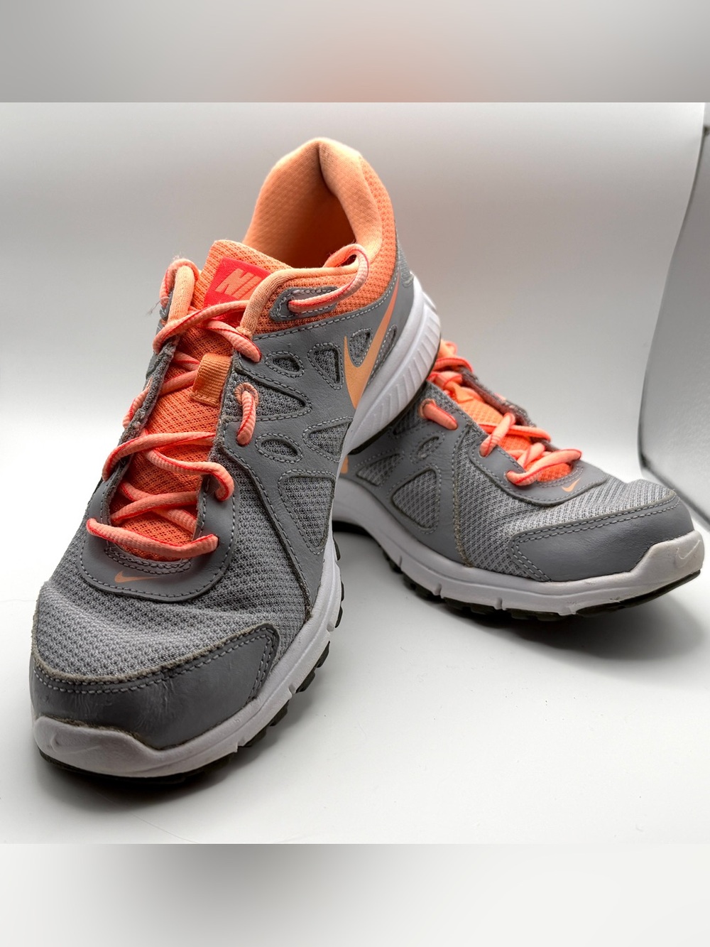 Nike Women’s Gray and Coral Athletic Running Sneakers
